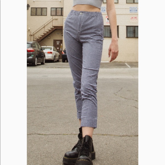 Brandy Melville Pants - Brandy Melville Tilden pants - navy gingham